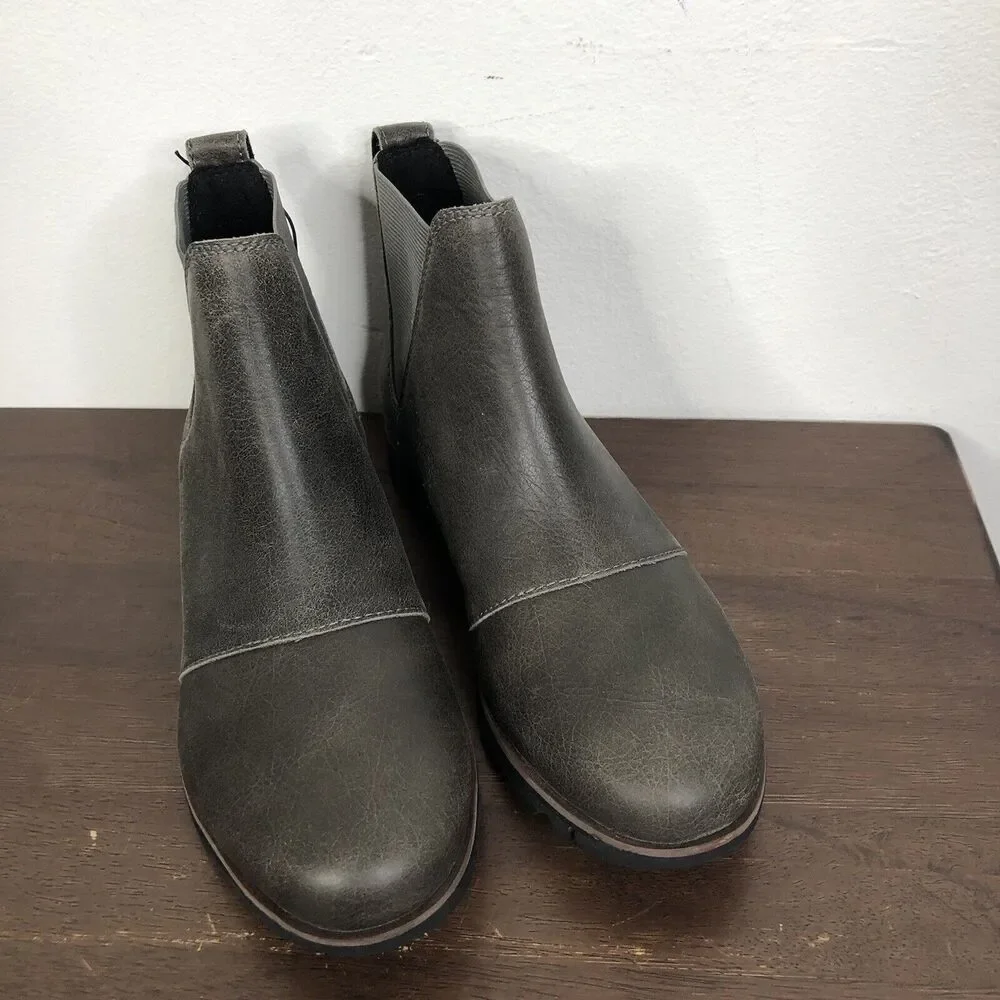 NEW Sorel Harlow Chelsea Booties in Quarry NL334-052 Women's Size 5.5